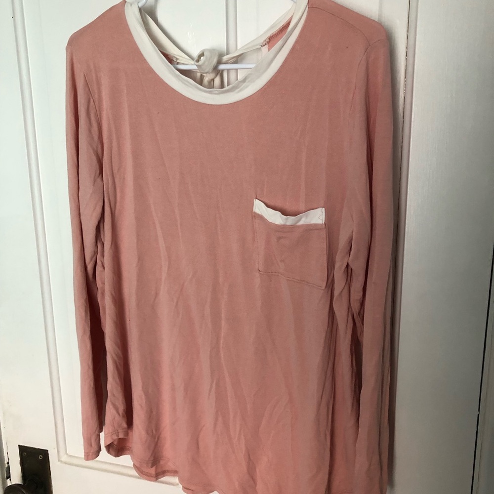 Tie Back Pink Top